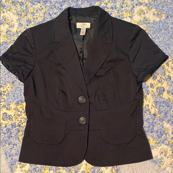 LOFT Jackets & Blazers - LOFT Women's Navy Blue Short Sleeve Blazer
